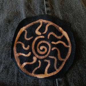 Sun Swirl Patch, Bleach Paint Patch, Sun Patch, Alternative Patch, Handmade, Gift Idea, Boho Patch