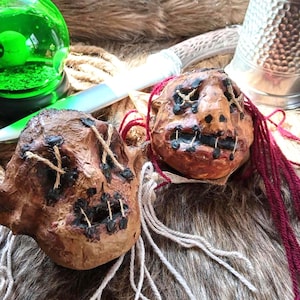 Shrunken Head Props, Shrunken Head Figurines, Hanging Shrunken Heads, LARP Props, Oddities, Curiosities