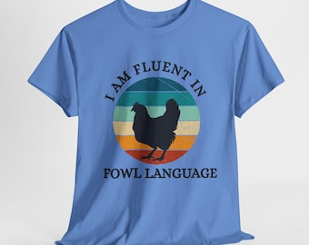 Maglietta con linguaggio dei polli / Maglietta divertente per gli amanti dei polli, regalo per gli appassionati di uccelli, abbigliamento per la vita in fattoria, maglietta umoristica unisex