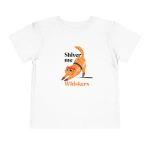 Kids Pirate Cat Halloween Tee, Shiver Me Whiskers Shirt, Toddler Costume Top, Funny Trick or Treat Tshirt, Spooky Kitty Halloween Outfit,