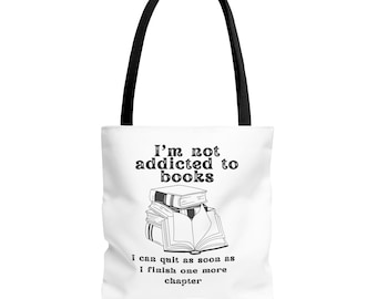 Bolsa de tela para amantes de los libros: no soy adicto a los libros, regalos para lectores, bolsa de tela para biblioteca, accesorios de lectura, regalo literario