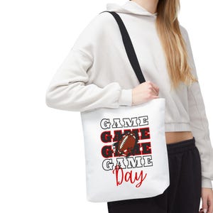 Football Game Day Tote Bag - mom bag, Perfect for Football Fans, Sports Events, Tailgating, Everyday Use, Gifts for ballers