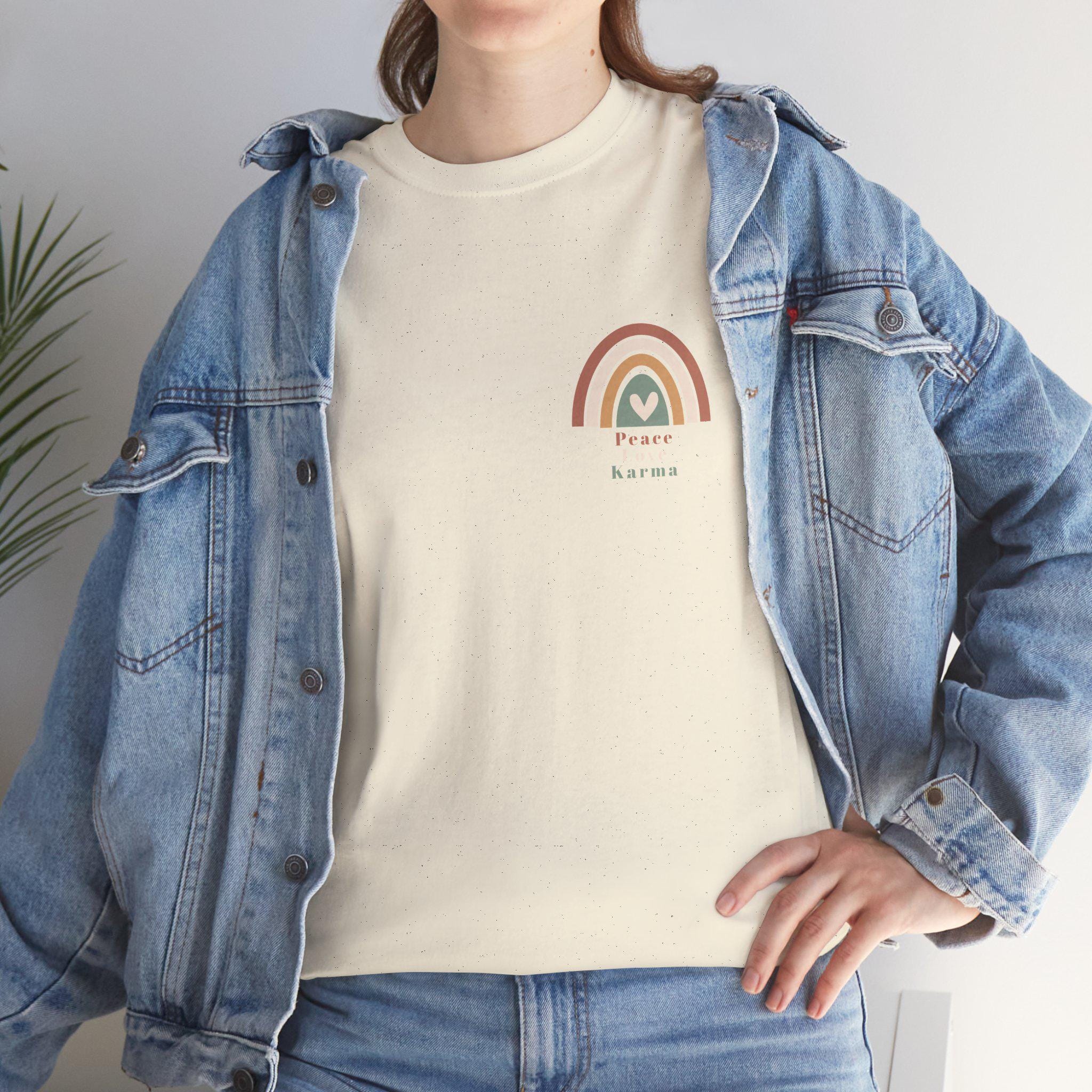 hariganeokawari  ◤ GOOD KARMA Peace Love Karma Unisex Tee, Positive Vibes T-shirt, Good Karma