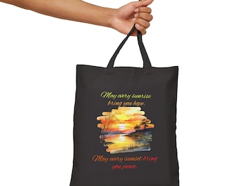 Sunrise Inspiration Canvas Tote Bag, Eco-Friendly Tote, Gift for Nature Lovers, Motivational Bags, Shopping Tote, Beach Bag