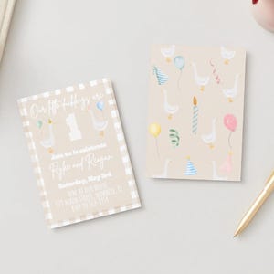 Editable Canva Twin Birthday Invitation | Instant Download | Customizable Twin Party Invite l Little Ducklings Birthday