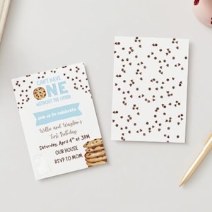 Editable Canva Twin Birthday Invitation | Instant Download | Customizable Twin Party Invite l Can&#39;t Have ONE Without the Other Birthday