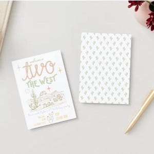 Editable Canva Twin Birthday Invitation | Instant Download | Customizable Twin Party Invite l TWO The West