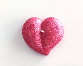 Vela Corazón Rojo, Cera de Palma Perfumada, Decoración Romántica, Hecha a Mano