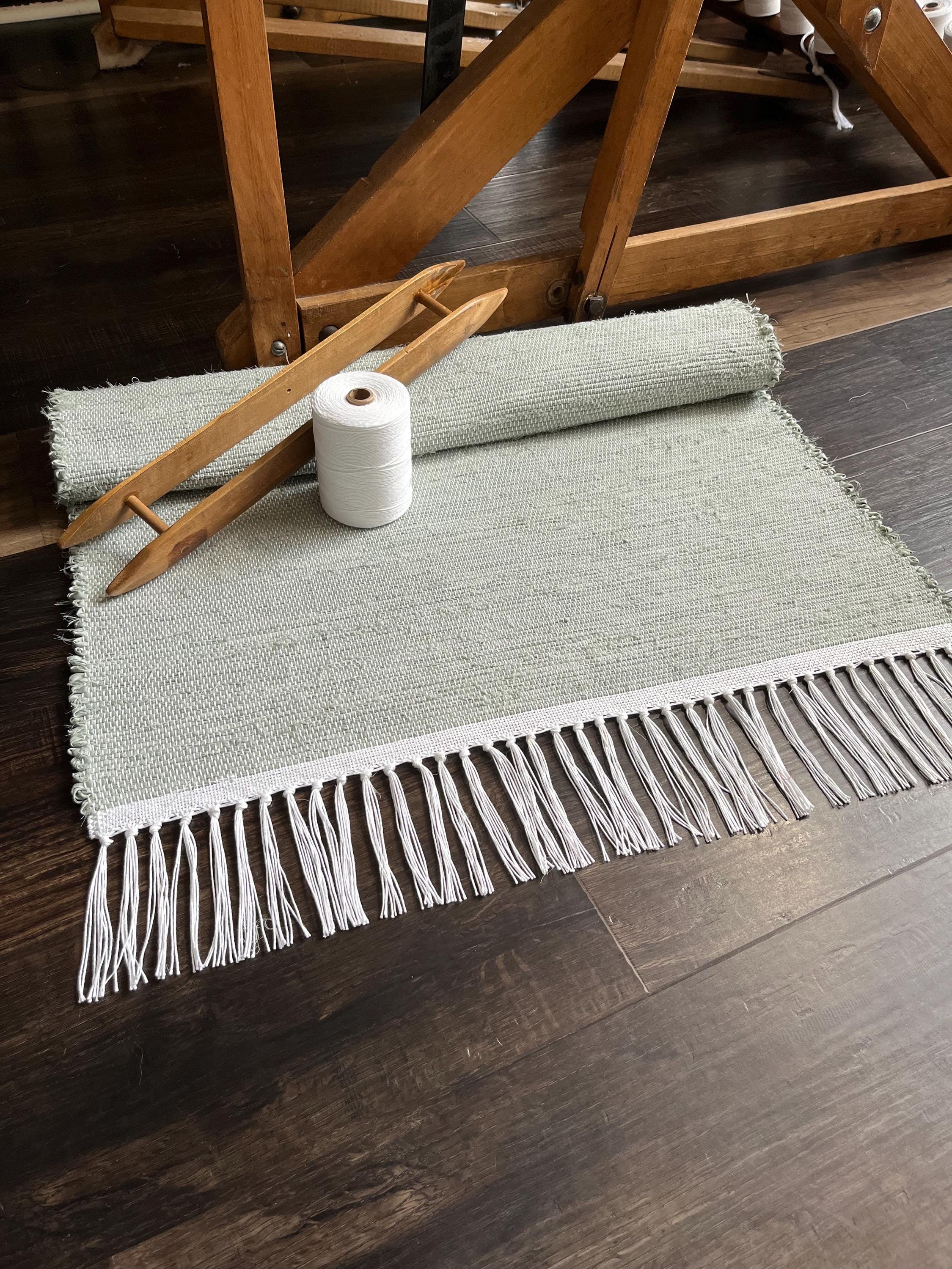 Loop Rag Rug Sea Hand Woven Rag Rug, Sea Foam Green, (26x46.5 Inches), Farmhouse ...