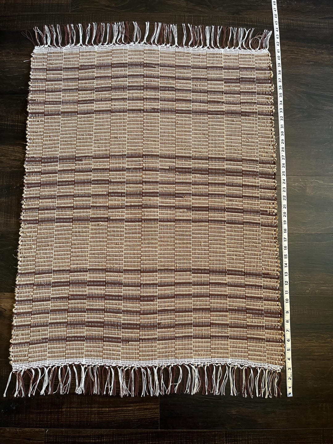 Brown Rag Rug Hand Loomed Rag Rug- Brown/tan, 29x37 Inch, Farmhouse, Cottagecore - Etsy