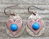 Native American Inspired  Howlite Mixed Metal Earrings