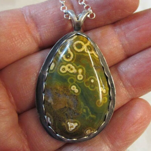 Reserved for Rachael Armstrong - Ocean Jasper Sterling Silver Pendant