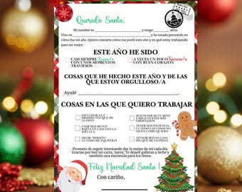 Carta para Santa Imprimible – Lista de Deseos para Niños, Descarga Instantánea
