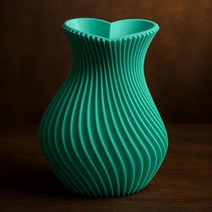 Heart Shaped 3D Printed Vase – Spiral Modern Decorative Vase – Cute Flower Holder – PLA Durable Plastic – 4 Size Options