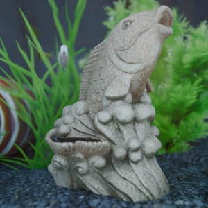 Fish Statue Aquascape Ornament, 3D Printed Fish & Shrimp Hide, Fish Aquarium Decor, Fish Terrarium Statue, Betta Fish Hide