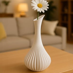 TRIDIA Decorative Vase, Original Gift for Plant Lover, 3D Printed Vase, Dried Flowers Pot, Minimalist Home Decor, Unique Pot, Handmade Vase