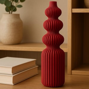 22.5 cm Modern Wave Vase, 3D Printed Decorative Vase, Minimalist Home Decor, Vase for Flowers, New Home Gift, Minimalist Gift for Home Decor