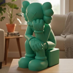 3D-geprint figuur van een denkende man, moderne kunstsculptuur