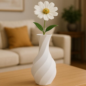 Modern Spiral Vase, Home Decor Flower Pot, Original gift Mother&#39;s Day Flower Vase, 3D Printed Flower Vase, Minimalist Home Decor