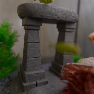 Ancient Ruins Aquarium Decor, Fish Hideout Cave, Greek Roman Temple Fish Hide, Shrimp Betta Fish Tank Ornament, 3D Printed Pleco Hide