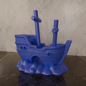 3D Printed Sunken Ship Aquarium Decor, 3D Aquarium Fish Hide, Shrimp and Fish Hide, Aquarium Tank Cave Decor, Digital Printed Sunken Ship