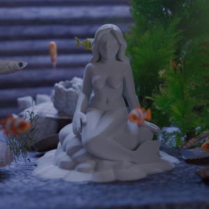 3D Printed Handmade Statue, Mermaid Aquarium Decor, Fish Tank Ornament, Fish Aquarium Decor, Tunnel For Betta Training, 3D Terrarium Decor