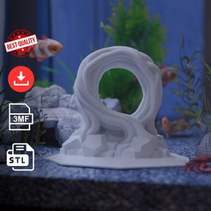 STL File for Aquarium Decor, 3D Print Model, Betta Fish Tunnel & Hideout, Fish Tank Decor for 3D Printing, 3D Printable Fish Cave