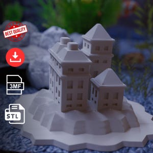 Printable Sunken City Decor, STL File for Aquarium Decor, 3D Printable Model, Betta Fish Tunnel & Hideout, Fish Tank Decor, 3D STL Fish Cave