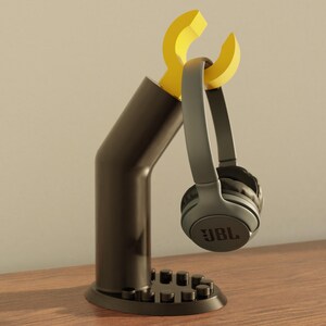 3D Printed Headphone Holder, Minifigure Inspired Headphone Stand, Gaming Headset Holder, Modern Headphone Stand, Headset Stand for Gamers