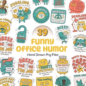 Funny Office Humor PNG Bundle | Sarcastic Work Stickers | Corporate Girl Clipart Digital Download
