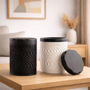 STL-bestand cilindercontainer – ronde opbergdoos 3D-print, minimalistische opbergdoos, houder voor kleine onderdelen, afdrukbare container met deksel