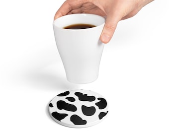 Cow Print Ceramic Coaster