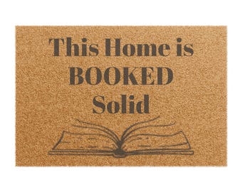 Book Welcome Doormat, Cozy Home Decor, Reading Gifts, Housewarming