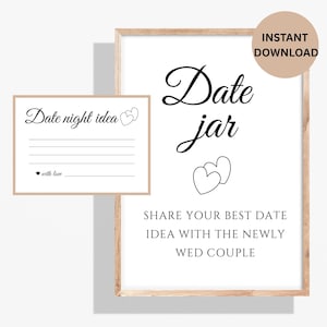 Datumsglas, Brautparty Datumsglas Ideen, Brautparty Spiel, Verabredung Ideen, Duschaktivität, Hochzeitsideen, Braut-zu-sein-Aktivitäten, Verabredung Ideen