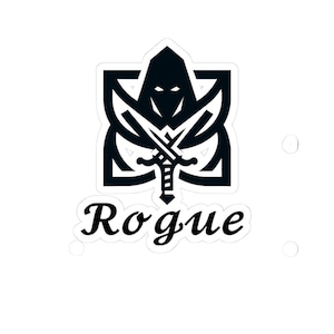 Rogue Kiss-Cut Stickers, Tabletop Gaming, Unique Laptop Stickers, Cool Warrior Gifts, Nerd Gifts