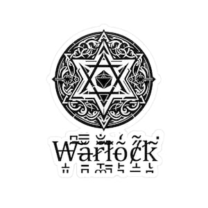 Warlock Kiss-Cut Stickers, Tabletop Gaming, Unique Laptop Stickers, Cool Warrior Gifts, Nerd Gifts