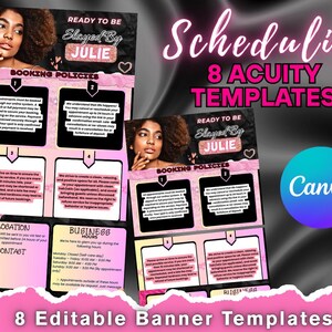 Pink & Black Aesthetic Acuity Scheduling Template, acuity template, hair stylist, lash tech, nail tech, Squarespace template, Canva website