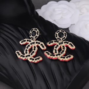 Pendientes de cadena de cuero de dos tonos, resistentes al agua y al color, perfectos para un regalo de aniversario para tu esposa.