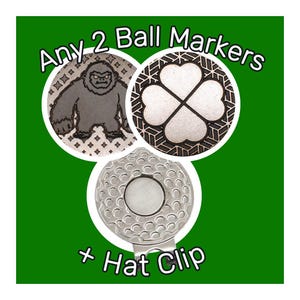 Golf Ball Marker Set (2) and Magnetic Hat Clip