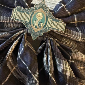 Haunted Mansion Bow Made With Authentic Disney Metal Enamel Decor!