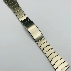 Rare 1970's heavy duty Ricoh stainless steel watch strap bracelet,New Old Stock,mint,17.5mm