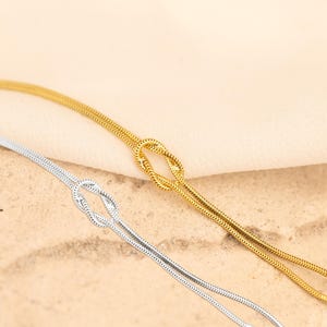 14K Gold Couple Love Knot Bracelet, Matching Love Bracelet Set, Gold His and Hers Bracelets, Dainty Knot Couples Friendship Unisex Bracelet