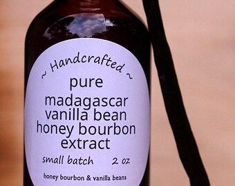 100 Pure Madagascar Honey Bourbon Vanilla Extract 2oz Handcrafted
