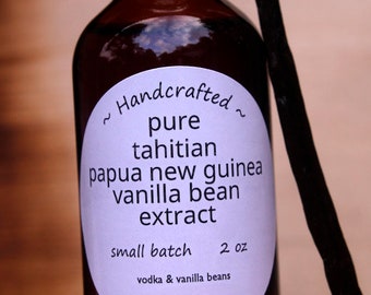 100 Pure Tahitian Vanilla Extract 2oz Papua New Guinea Beans Handcrafted