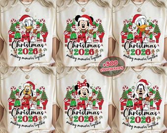 Equipo navideño de Disney Mickey y sus amigos PNG, Navidad familiar 2026, Sudadera con capucha de vacaciones navideñas, Equipo familiar navideño de Disney PNG