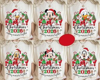 ディズニー ミッキー＆フレンズ クリスマス スクワッド PNG、ファミリー クリスマス マッチング 2026、クリスマス バケーション パーカー、ディズニー クリスマス ファミリー スクワッド PNG