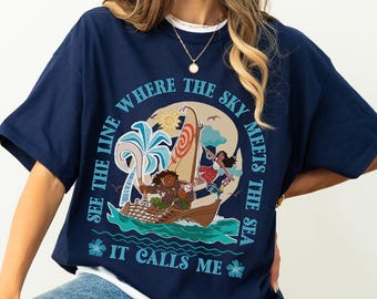 Disney Moana PNG, The sea it calls me Moana 2 Png, Moana Maui Vintage PNG, Disney Trip Princess PNG, Disney Cruise Line Png