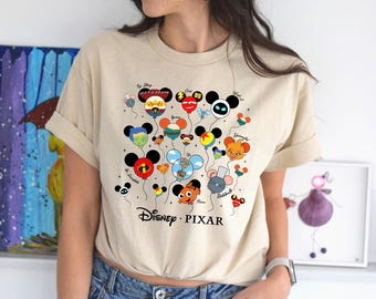 Disney Pixar Balloons Characters Group PNG, Toy Story, Up, Remy, Monster INC, Cars, Incredible, Disney Vacation PNG, Disney Pixar Fest Png