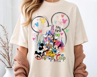 Disney Mickey y sus amigos: Mi primer viaje a Disney 2026 (Png), Camiseta a juego para vacaciones familiares (Png), Disney World Disneyland (Png)
