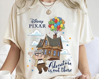 Descarga digital PNG de la película "Carl Adventure Is Out There" de Disney Pixar, camiseta con globos de Carl House, Walt Disney World PNG, Disney Matching PNG